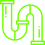 Green icon of a plumbing pipe bent at right angles with a wrench attached.