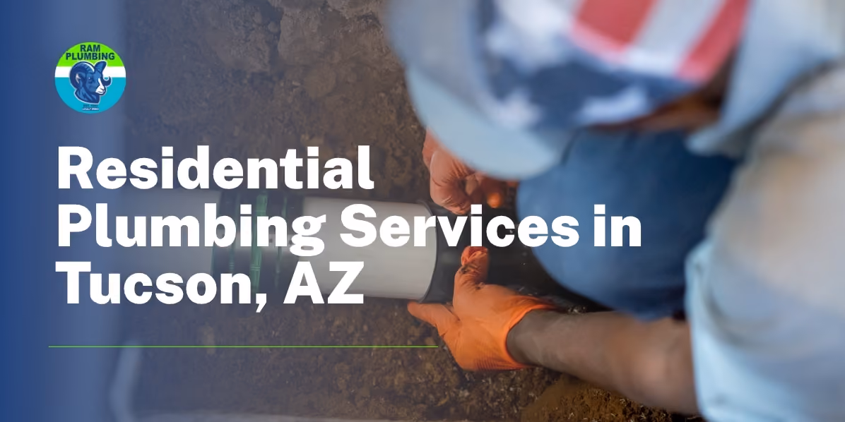 Residential plumbing services in Tucson AZ - professional technician installing residential sewer pipe connection
