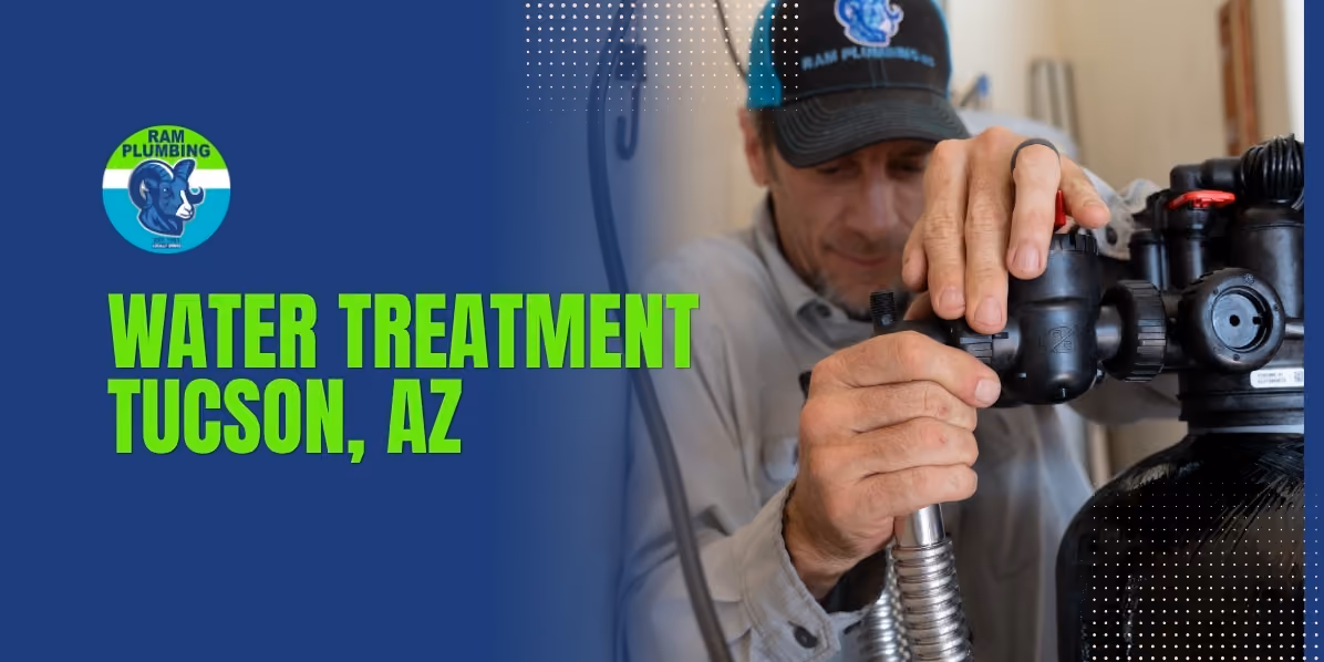 Water treatment Tucson AZ - RAM Plumbing expert installing professional water treatment equipment and valves