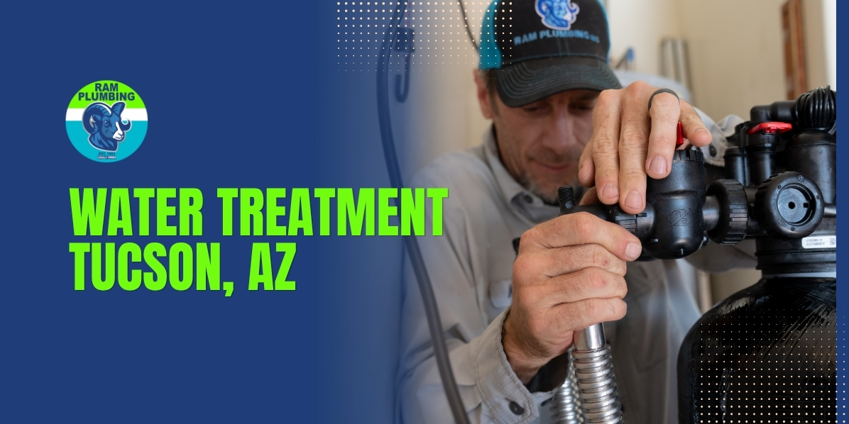 Water treatment Tucson AZ - RAM Plumbing expert installing professional water treatment equipment and valves