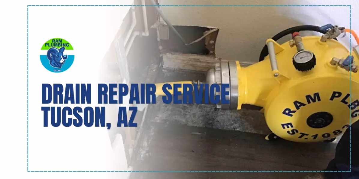 Drain repair service Tucson AZ - RAM Plumbing yellow pump equipment for professional drain cleaning and repair