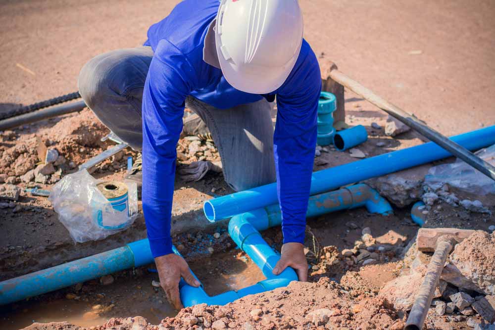 plumber repiping a home