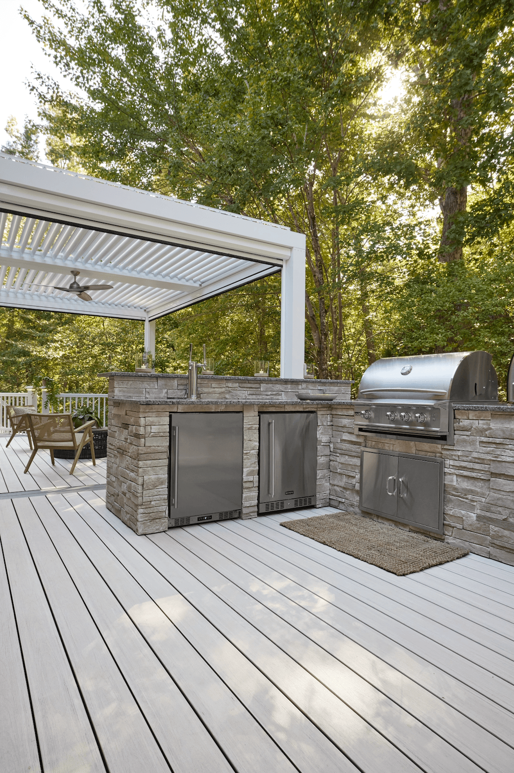 Composite deck with railings