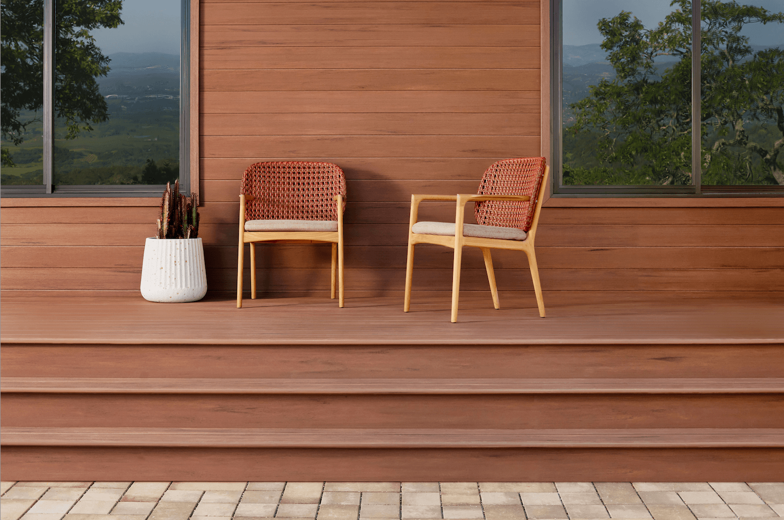 Mahogany Vintage deck with matching cladding