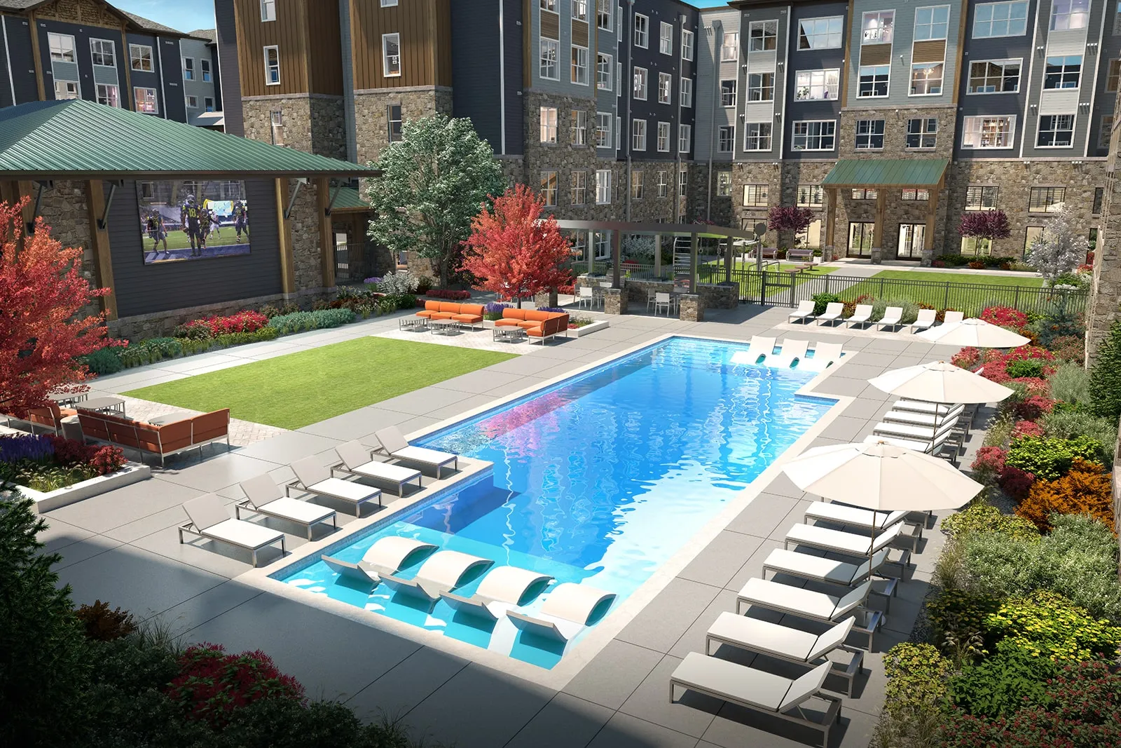 Heated Resort Style Pool w/ Tanning Shelf