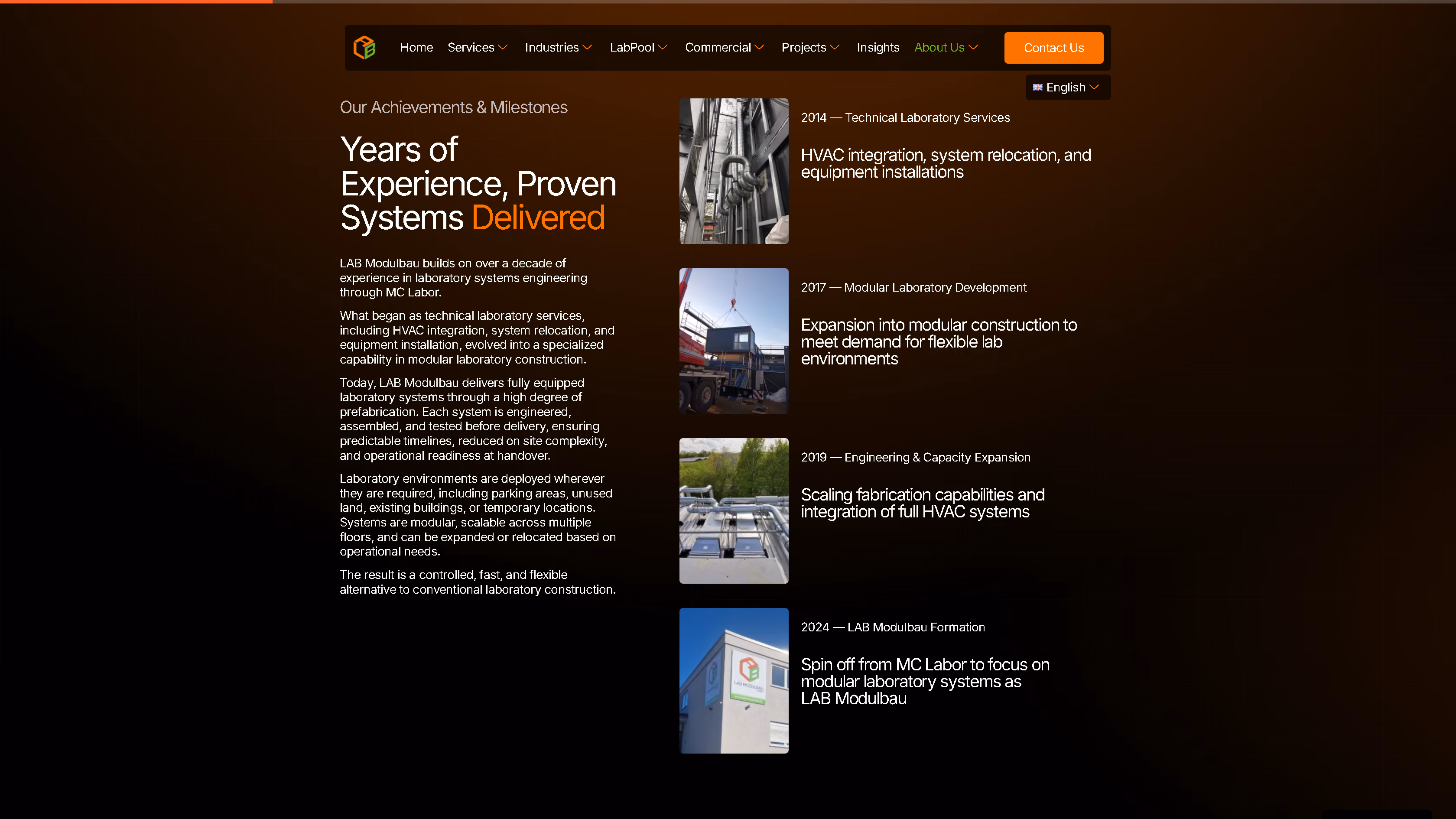 LAB Modulbau company and expertise page