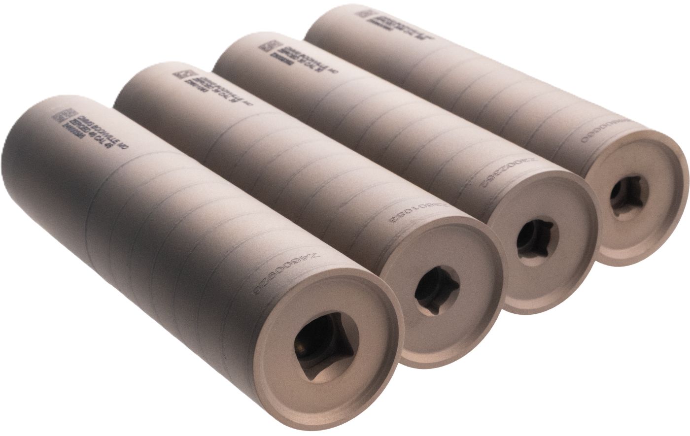 PNG Lineup of "organic" raw stainless steel ZEROED suppressors.