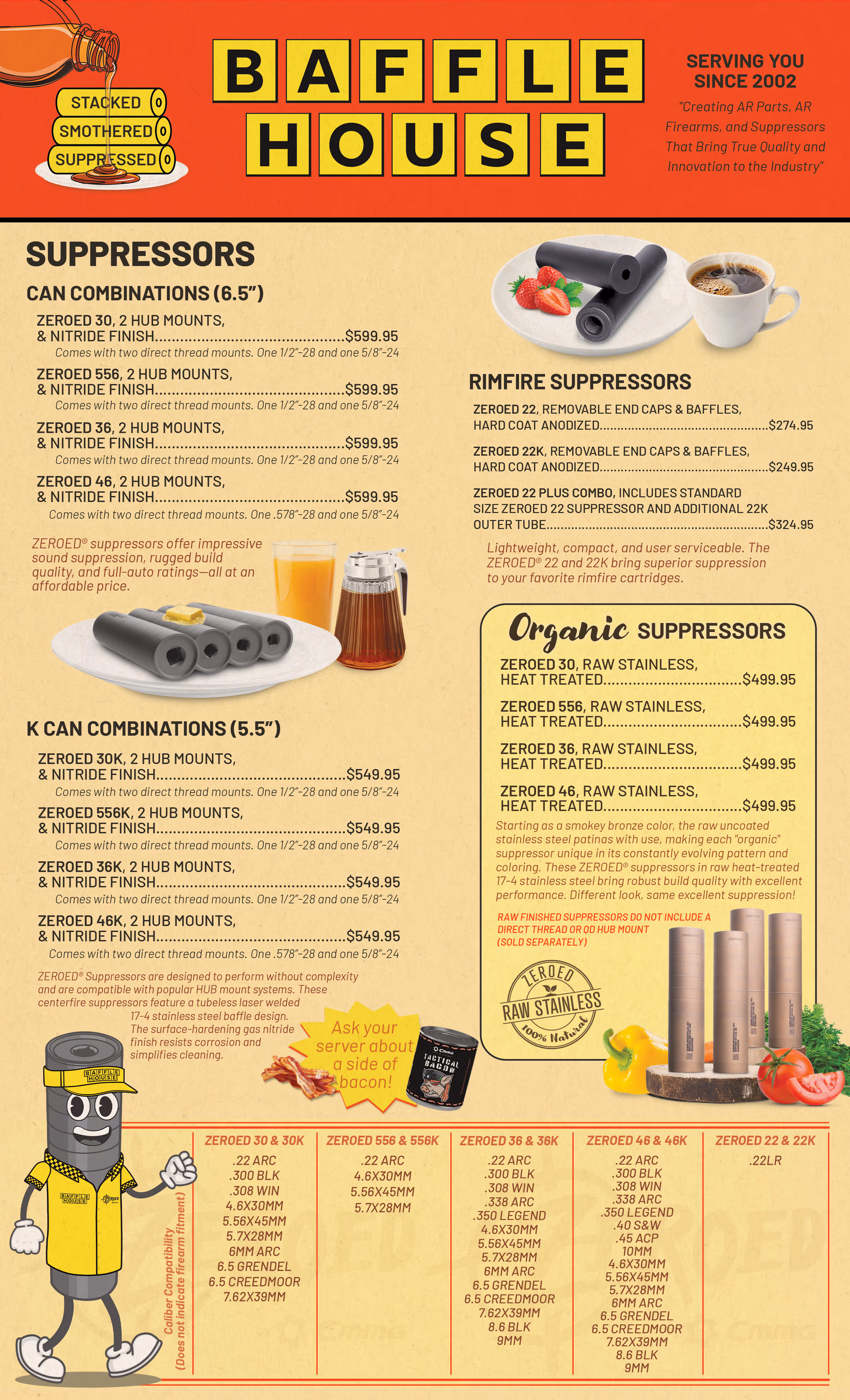 CMMG Baffle House menu