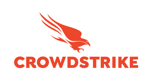 CrowdStrike red falcon logo with company name text below