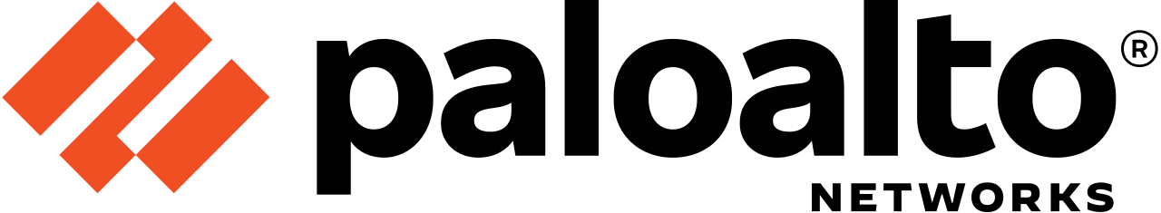 Palo Alto Networks logo with orange geometric symbol and black text