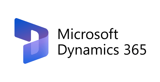 Microsoft Dynamics 365 logo with blue geometric ribbon design
