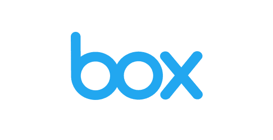 Box blue logo with rounded letters on white background