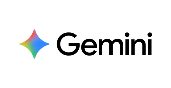 Gemini logo with colorful star icon and black text
