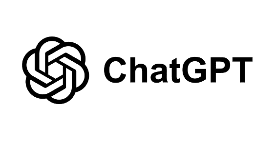 ChatGPT logo with stylized knot symbol and black text