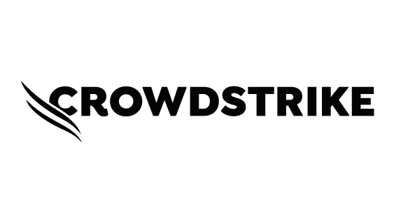 CrowdStrike black logo with stylized falcon icon and text