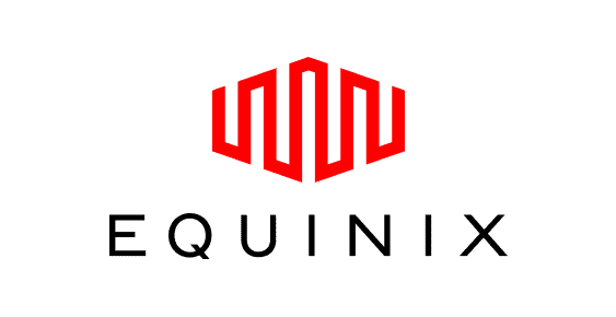 Equinix logo with red hexagonal symbol and black text wordmark