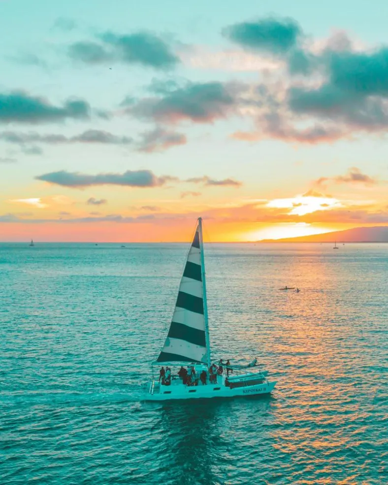 A sunset sail off the Maui coast