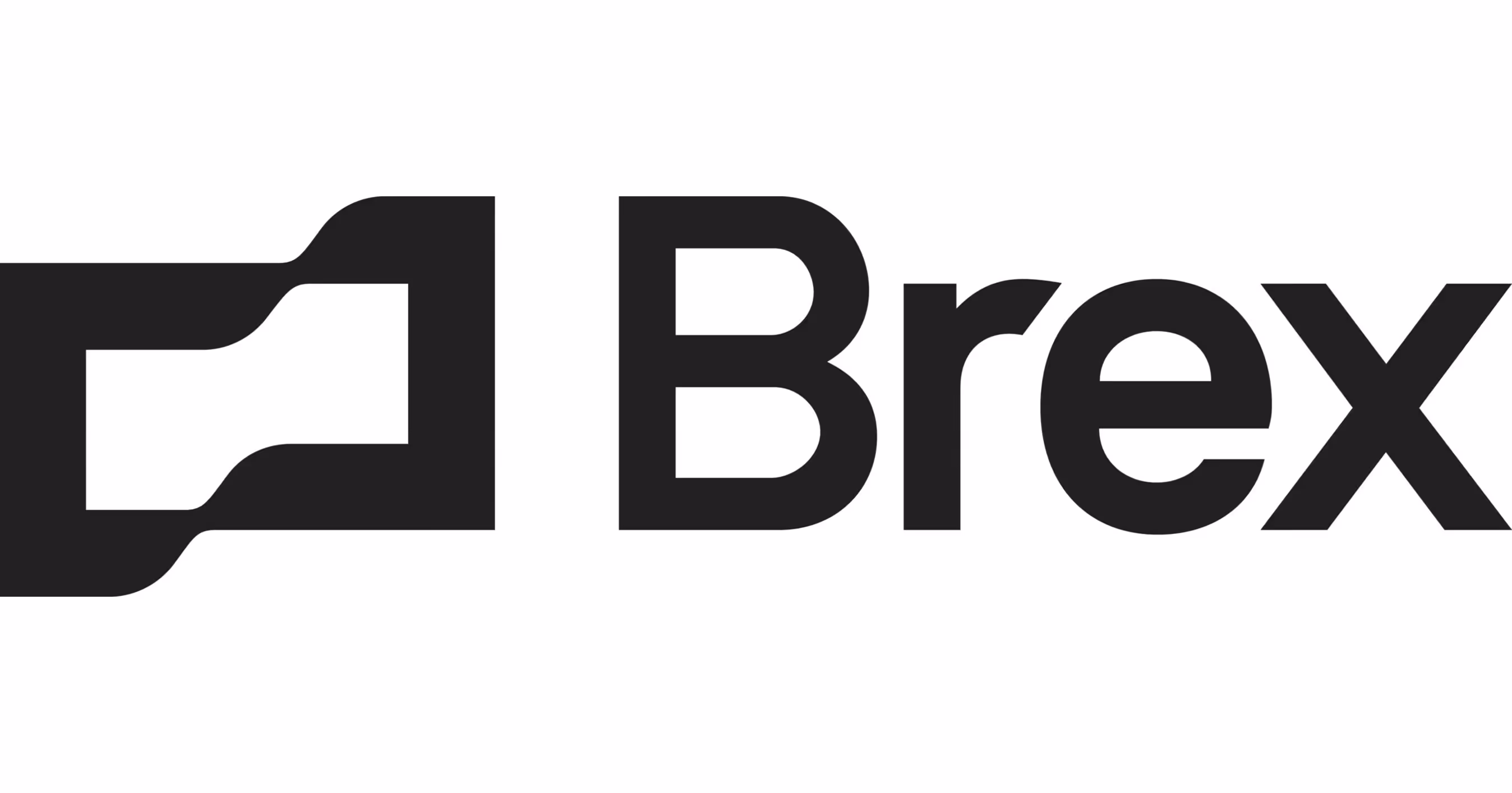 Brex company logo with stylized black icon and text on white background.