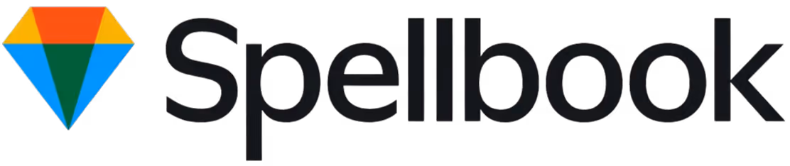 Spellbook company logo with colorful diamond-shaped icon.