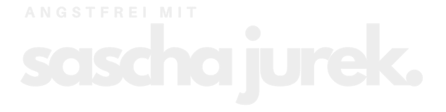Weißer Text "Angstfrei mit Sascha Jurek" auf schwarzem Hintergrund.