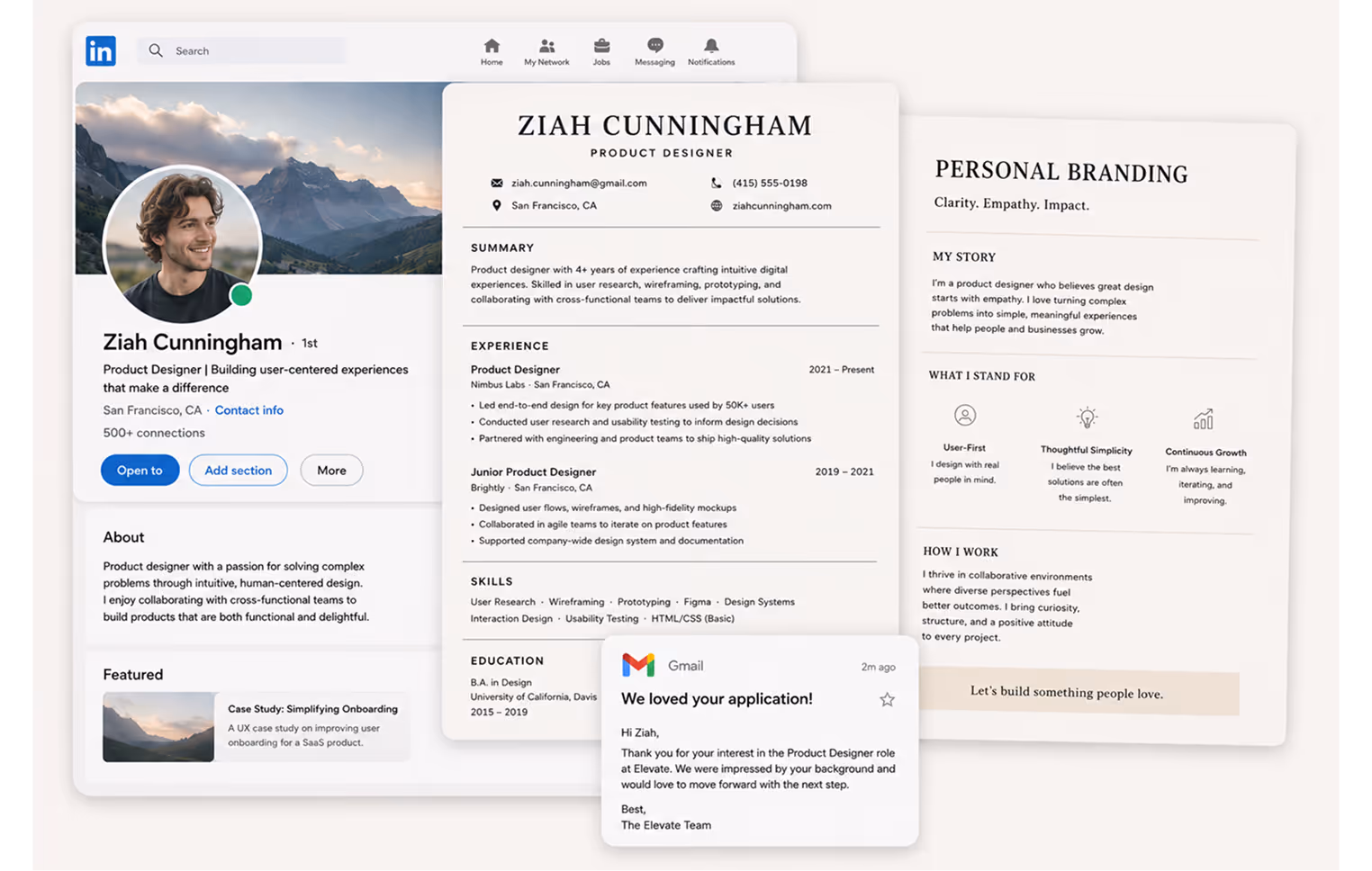 An optimized LinkedIn profile and resume