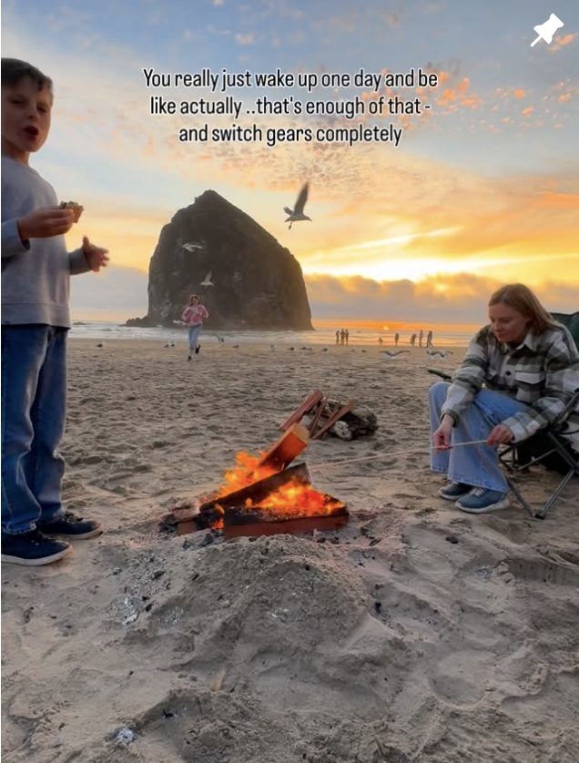 Beach campfire on the Oregon coast