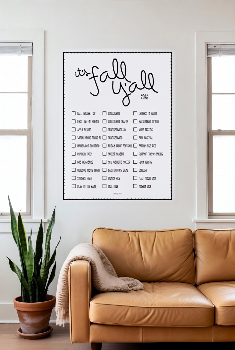 Fall Y'all print in a living room