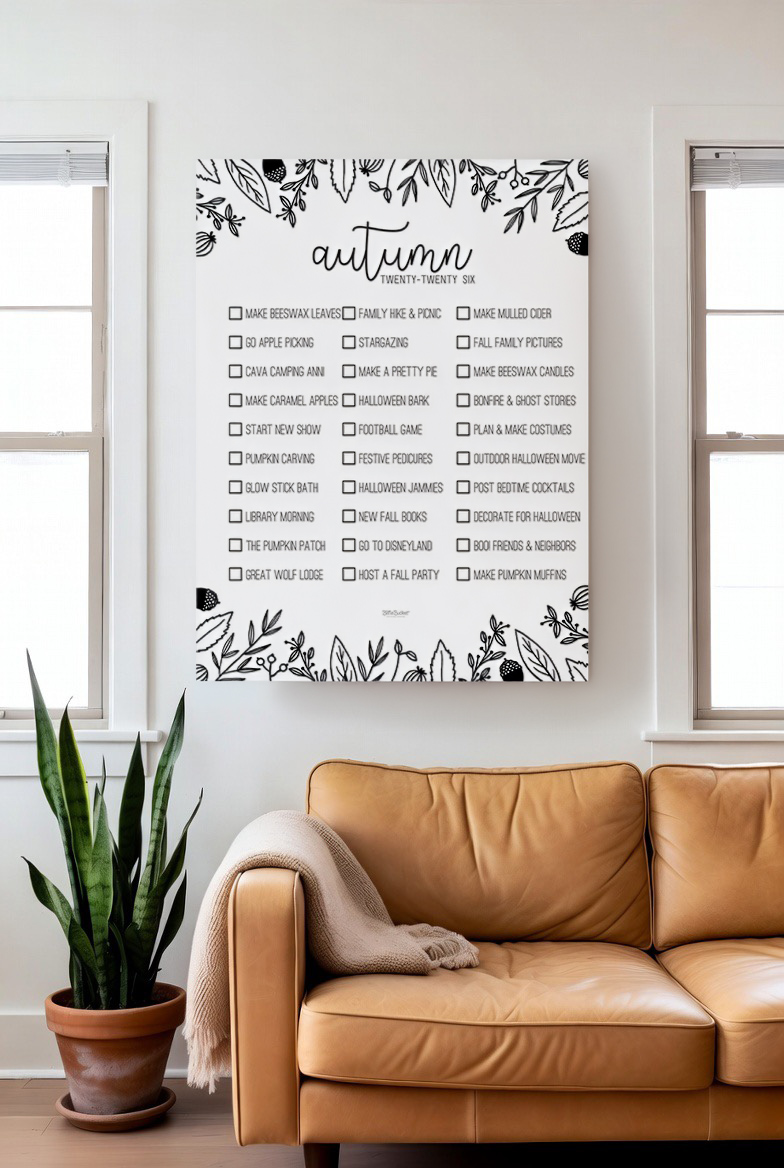 Autumn Leaves print in a living room