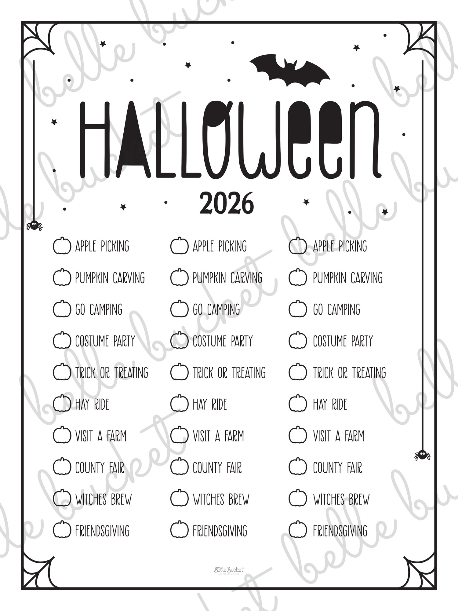A close look at the Halloween list design