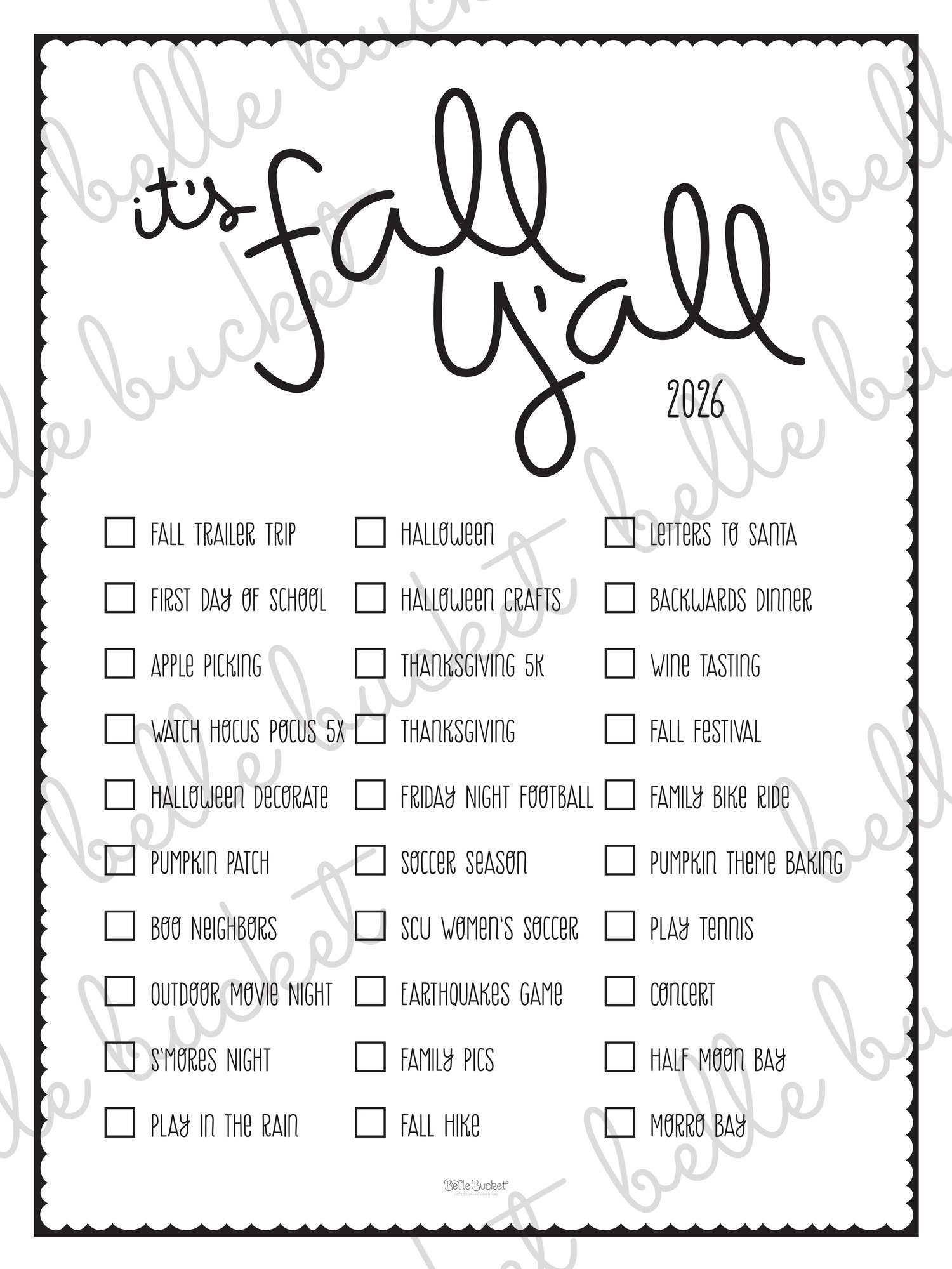 A close look at the Fall Y'all list design