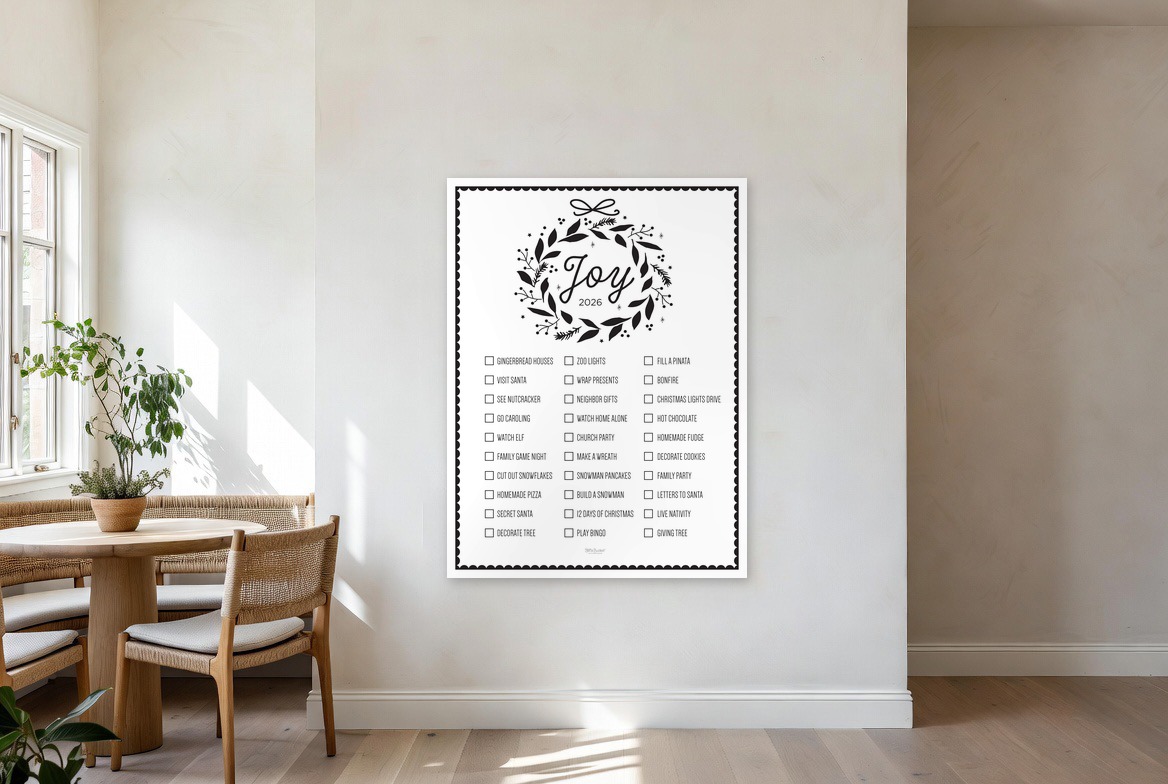 Joy print on the wall