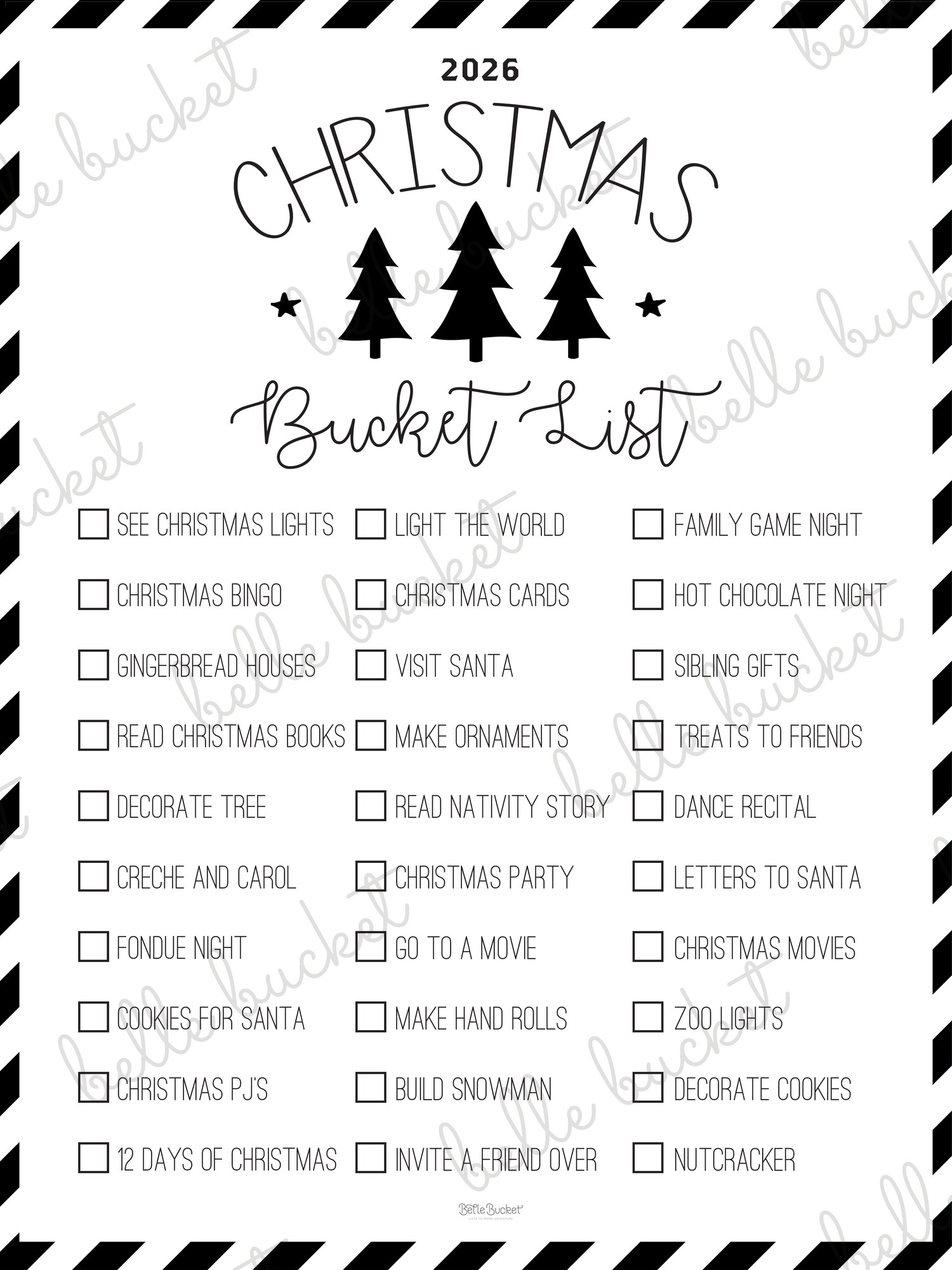 A close look at the Christmas Trees list design