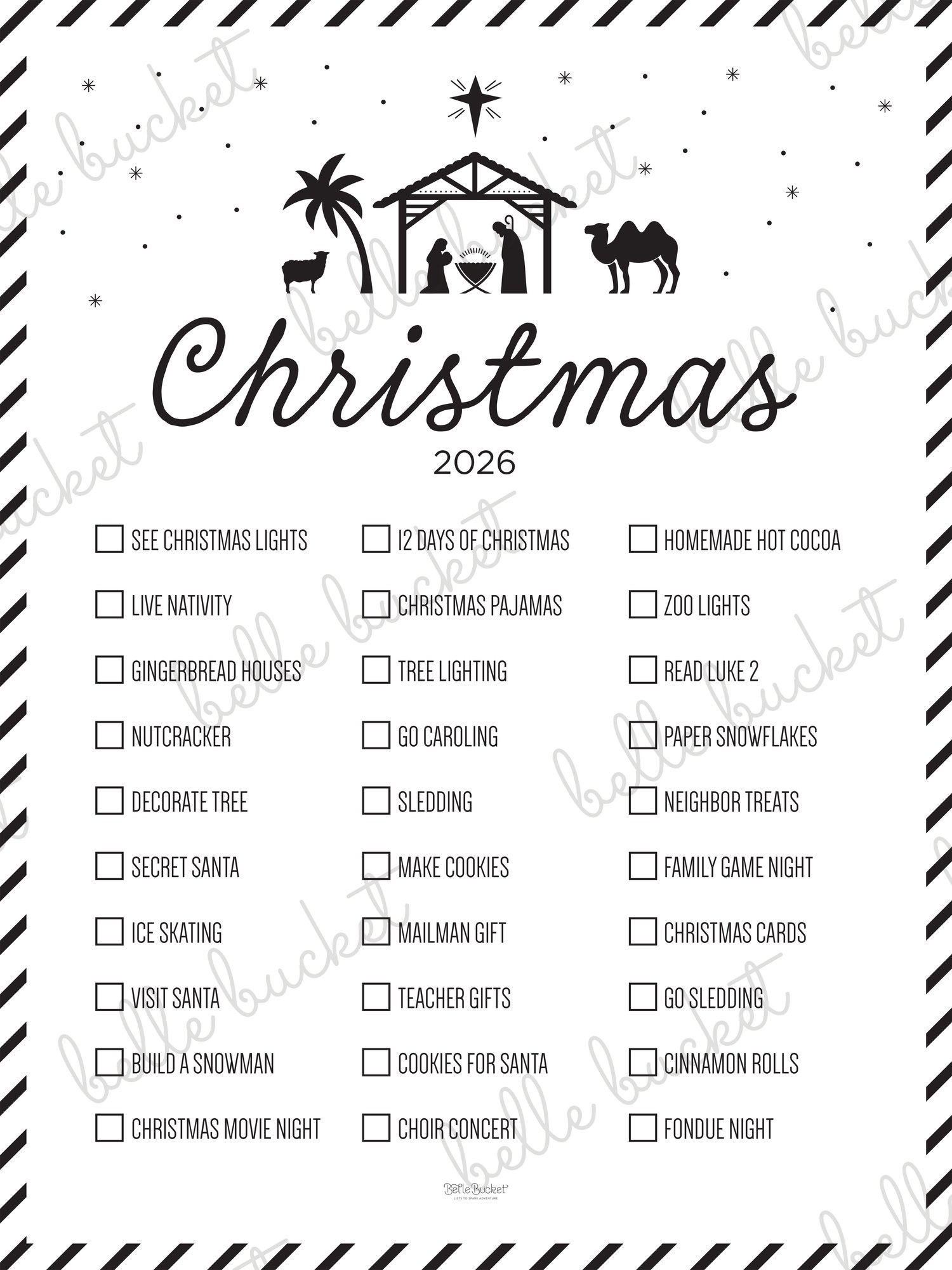 A close look at the Christmas Nativity list design