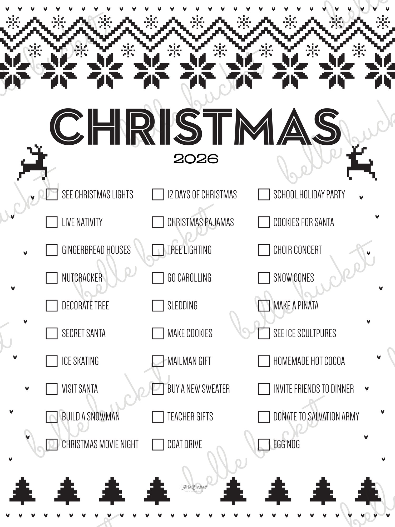 A close look at the Christmas Sweater list design