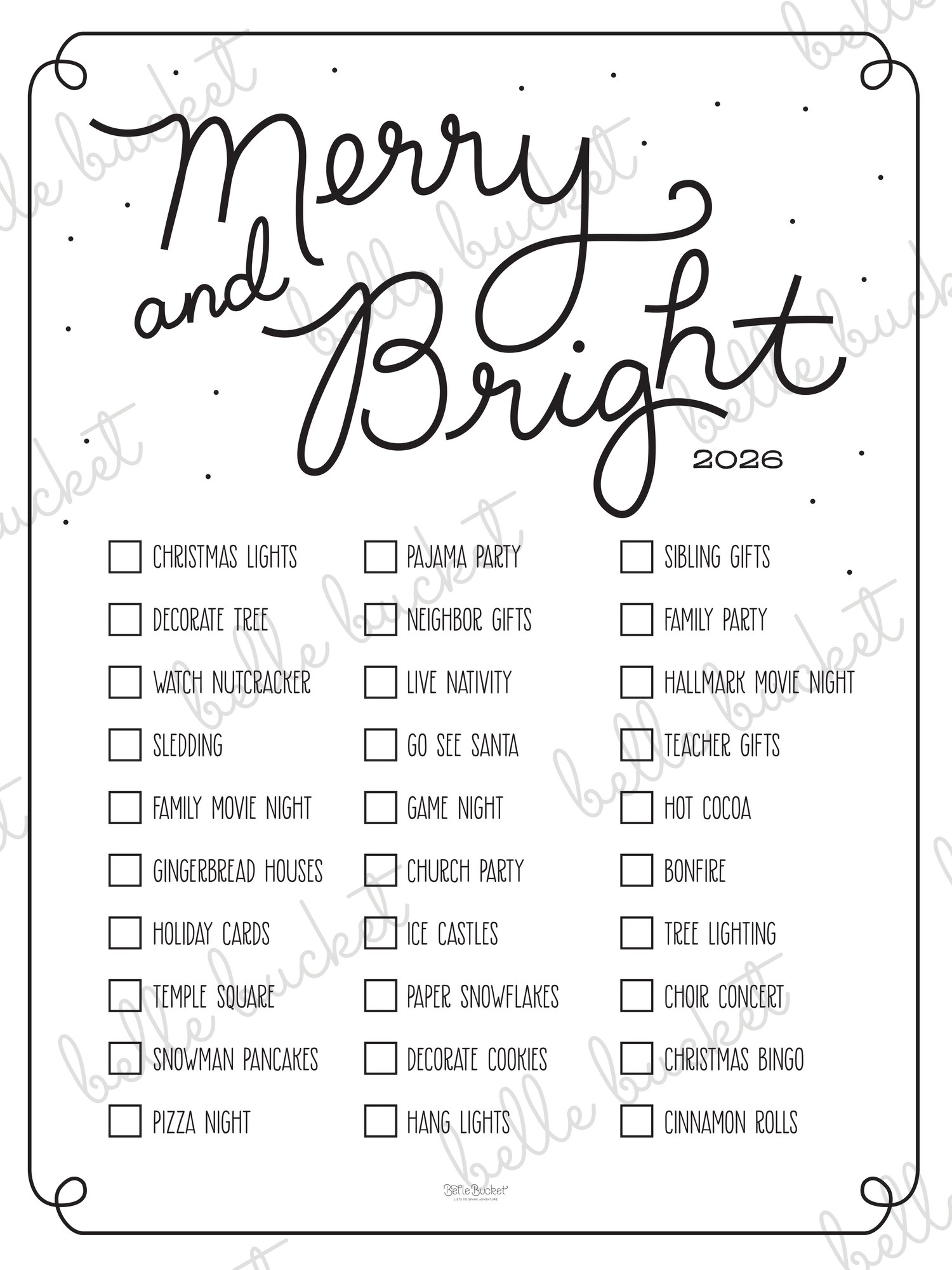 A close look at the Merry and Bright list design