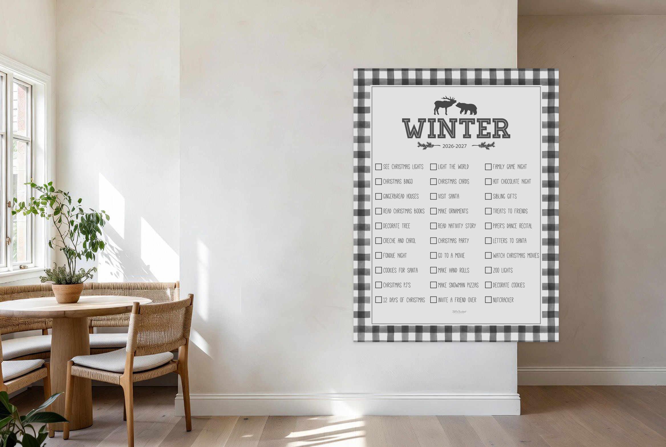Winter Woodland print on the wall