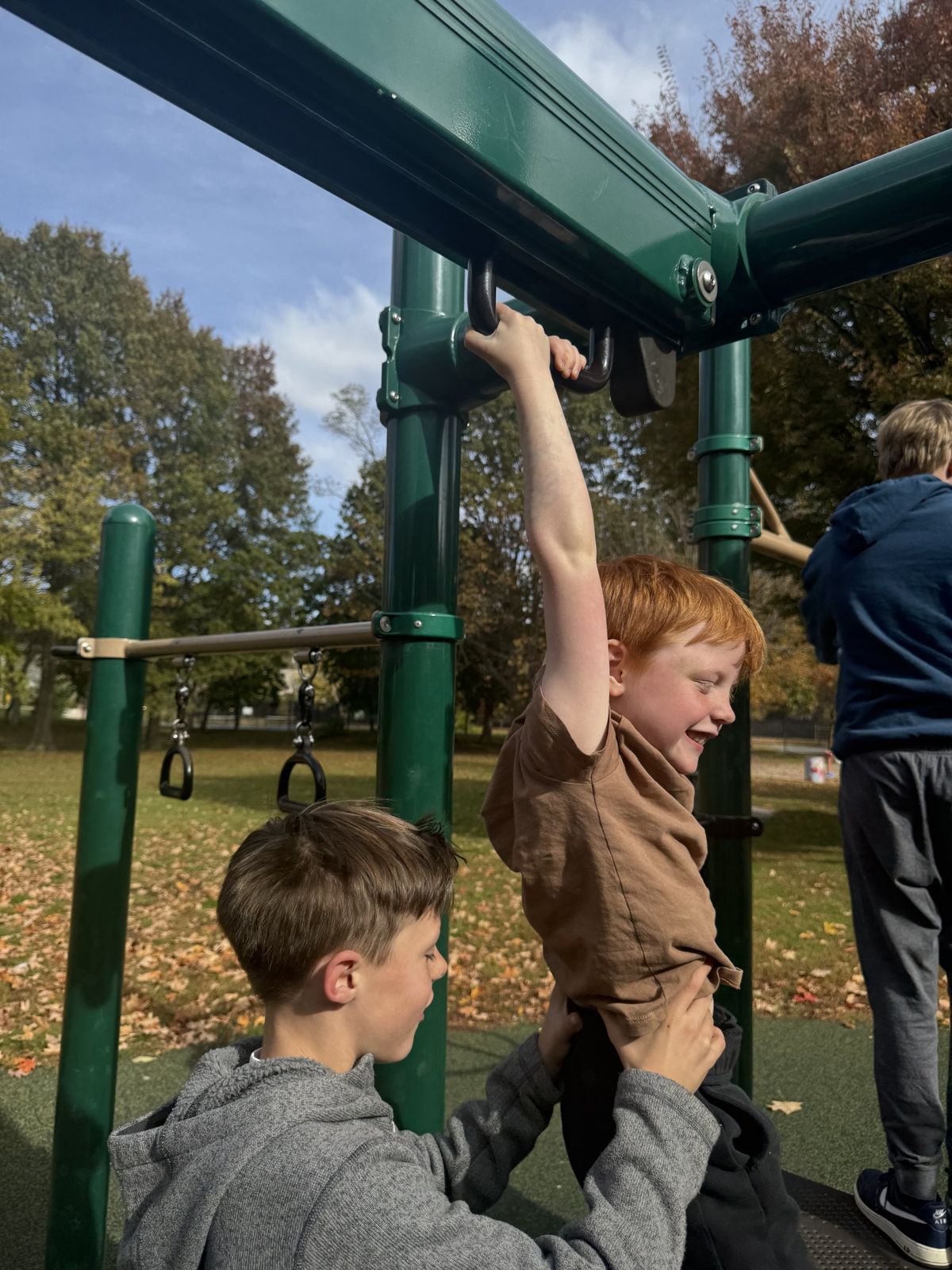 My boys on a playground by the Yale campus