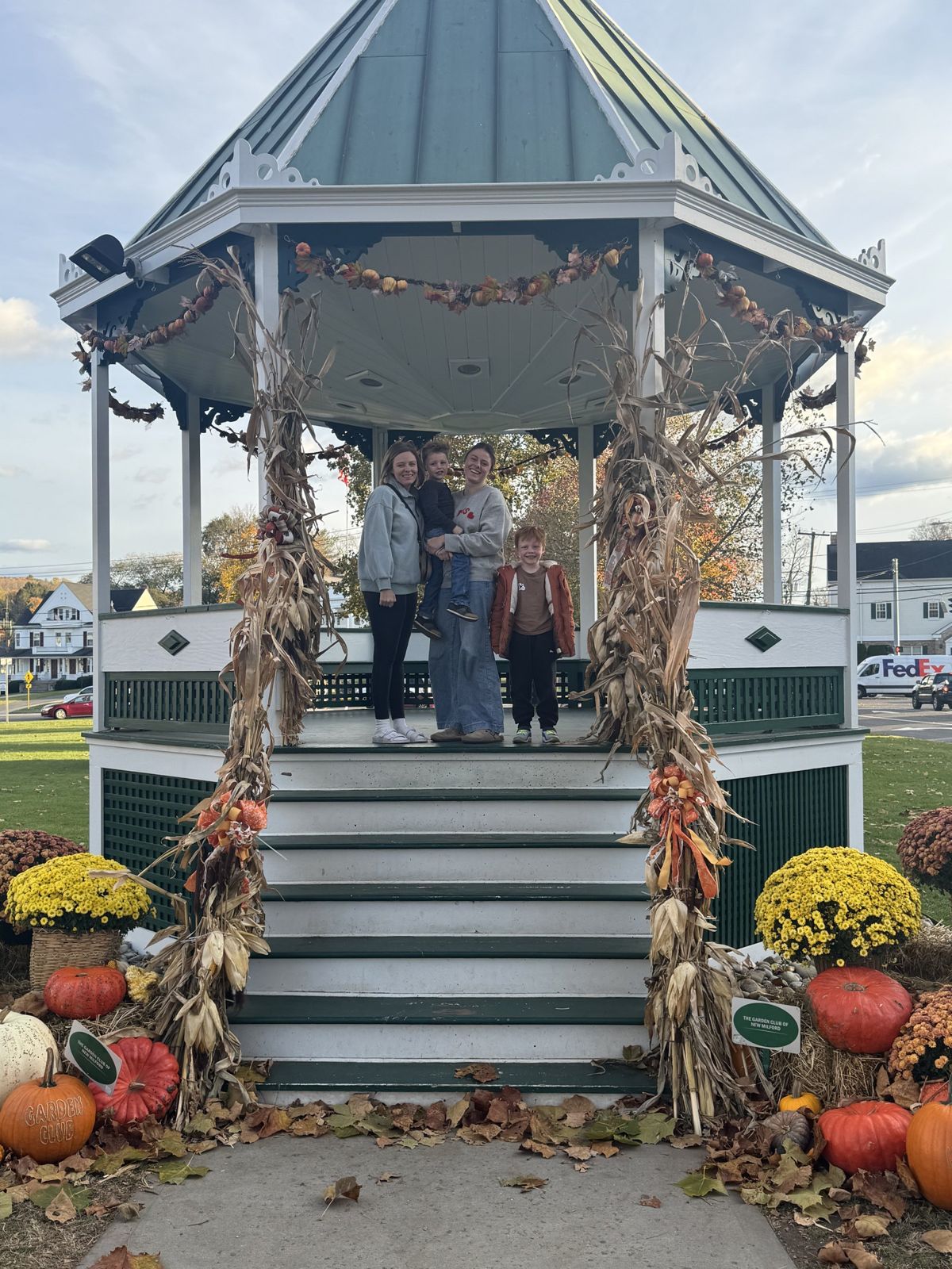 Our family on the bandstand steps in New Milford