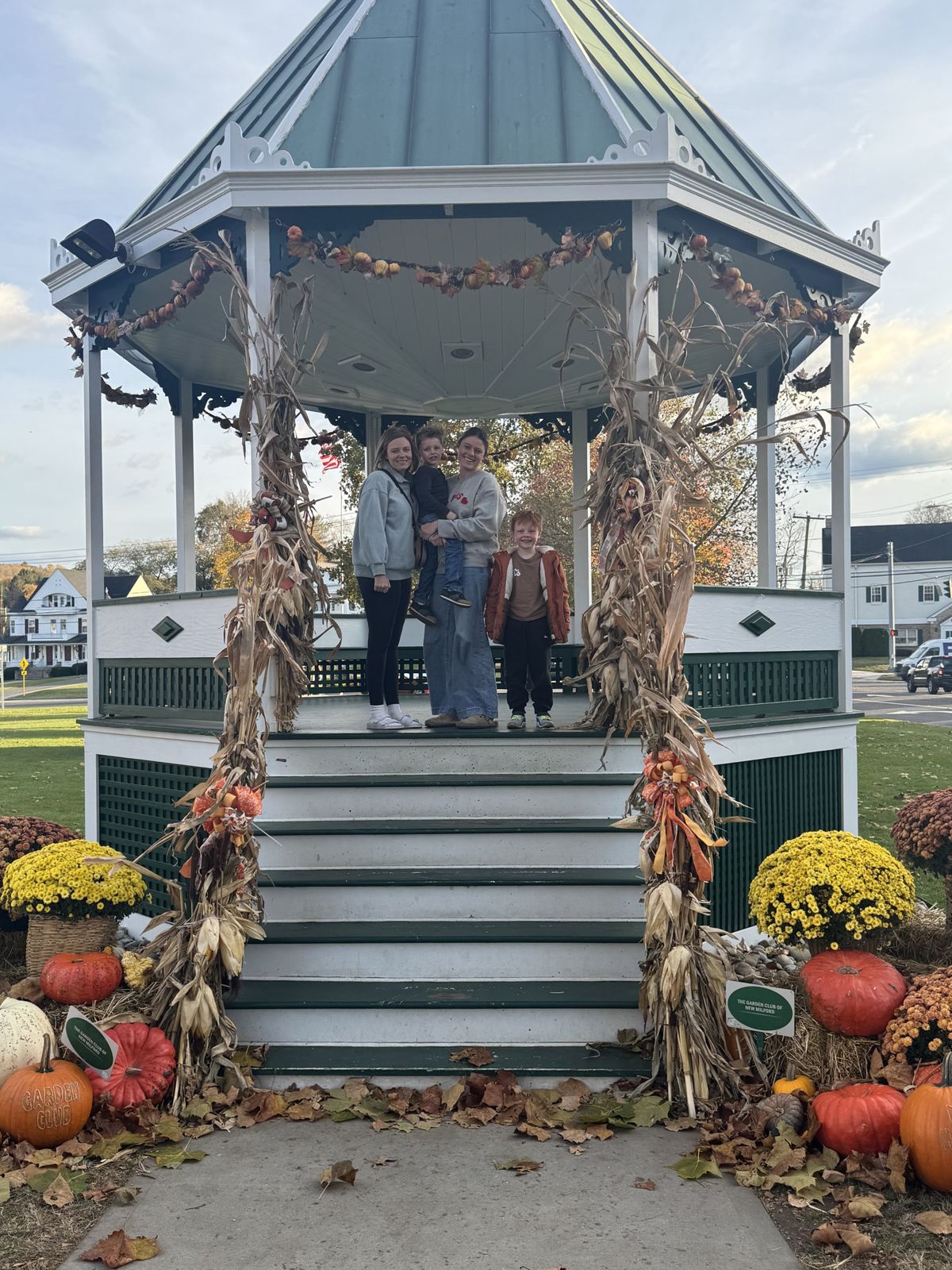 Our family on the bandstand steps in New Milford