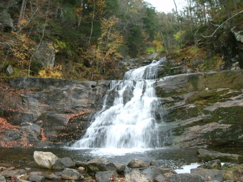 Kent Falls cascading over the rocks