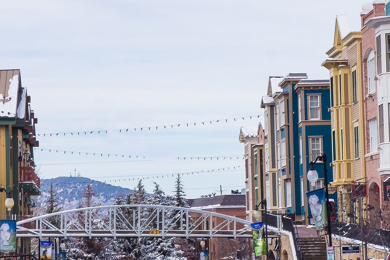 Main Street in Park City, Utah, after the snow
