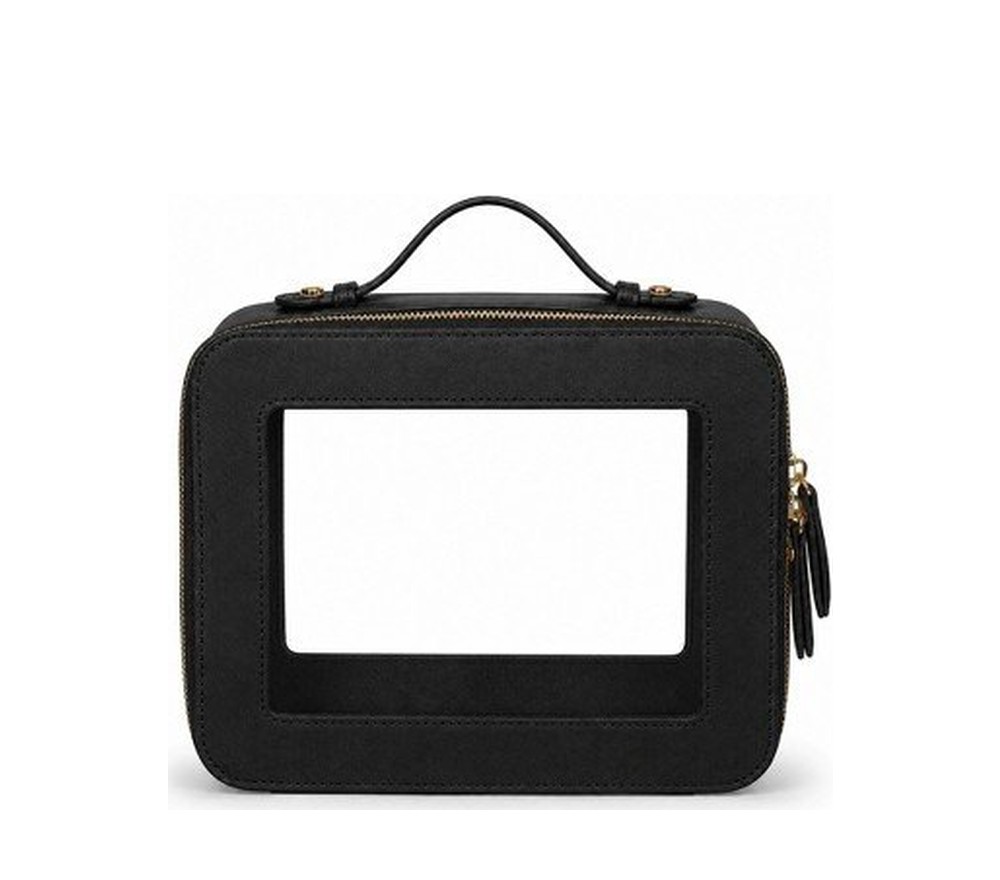 Clear Mahjong Tile Bag with Zipper, Black