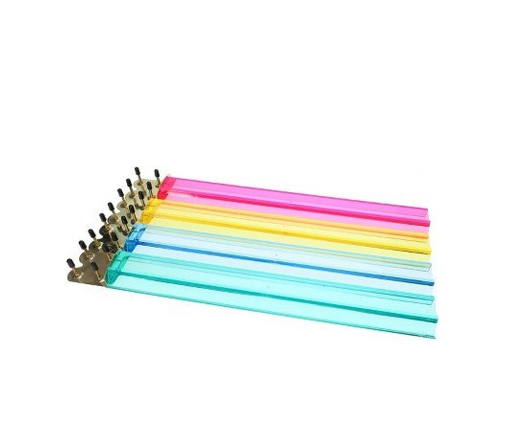 4 Plastic Mahjong Racks - Blue, Green, Pink & Yellow