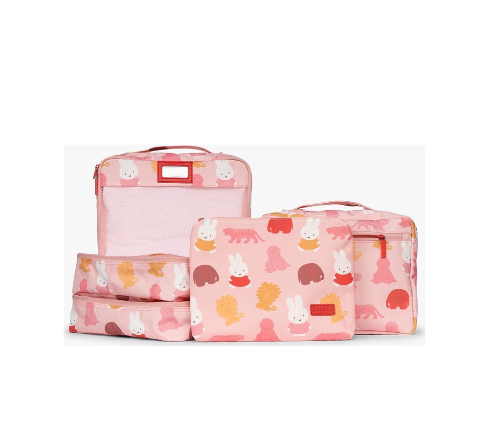 Miffy Packing Cubes 5-Piece Set (Pink Zoo Trip)