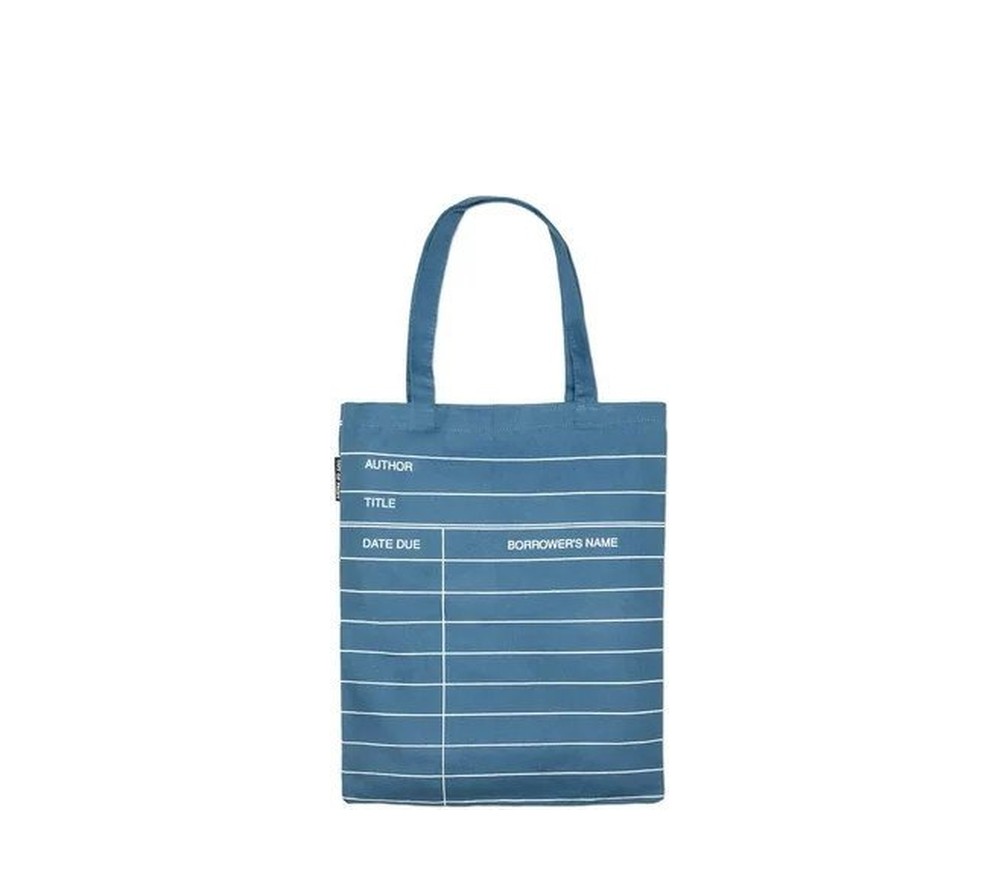 Library Card Tote Bag (Denim)