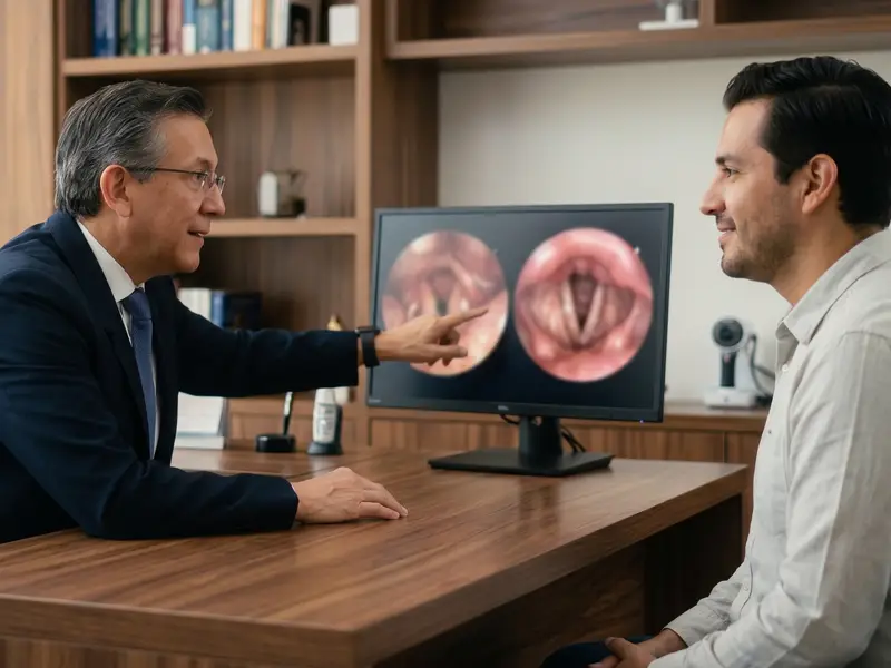 El doctor López Guerra examinando a una paciente