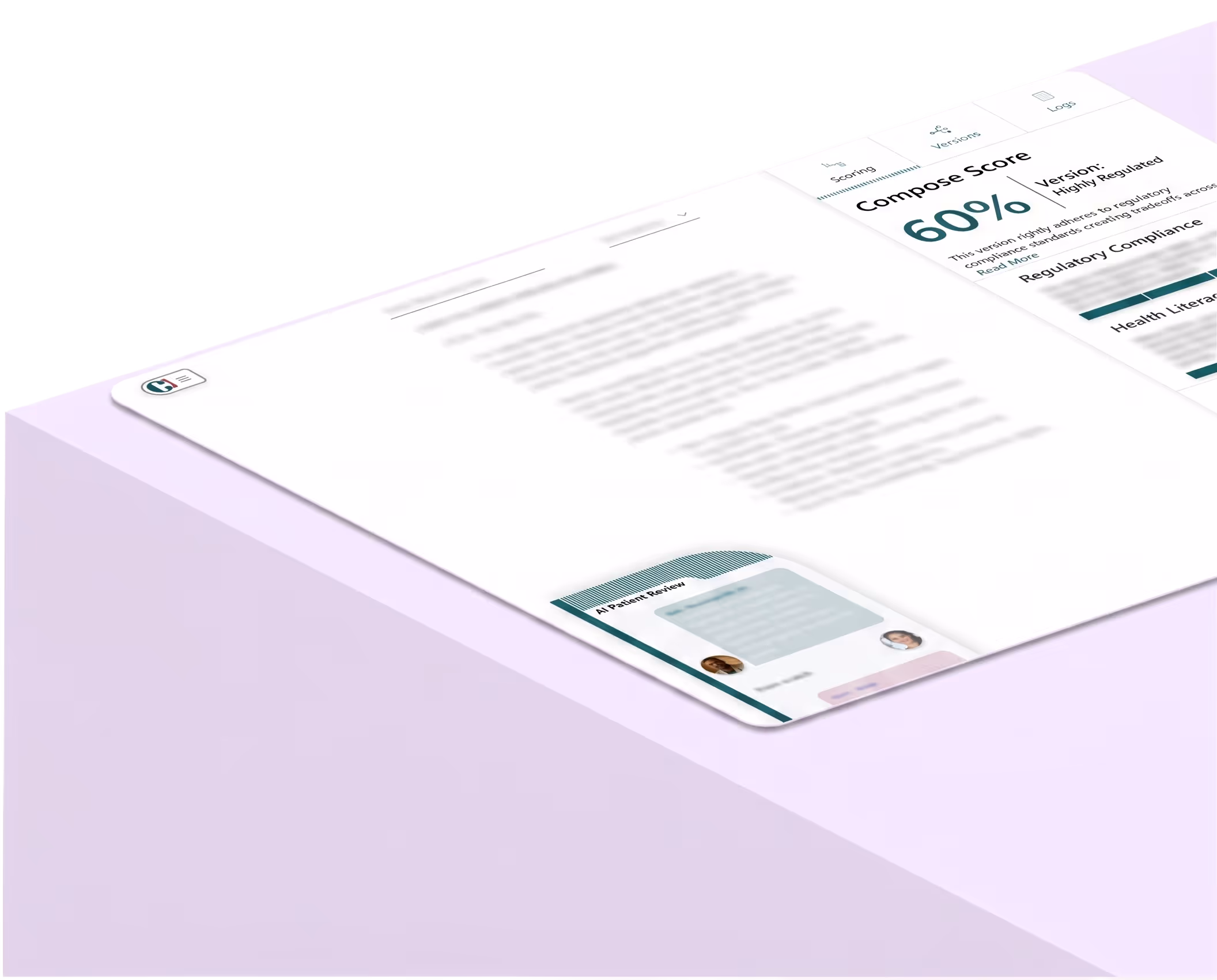 AI-powered platform reviewing content and generating compliance score