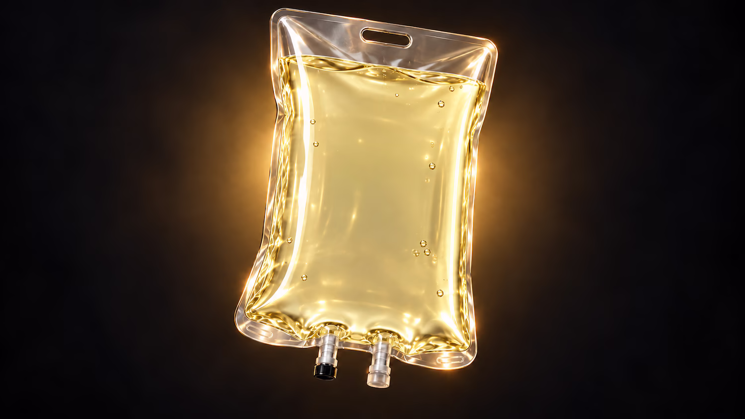 IV therapy infusion bag with vitamin solution