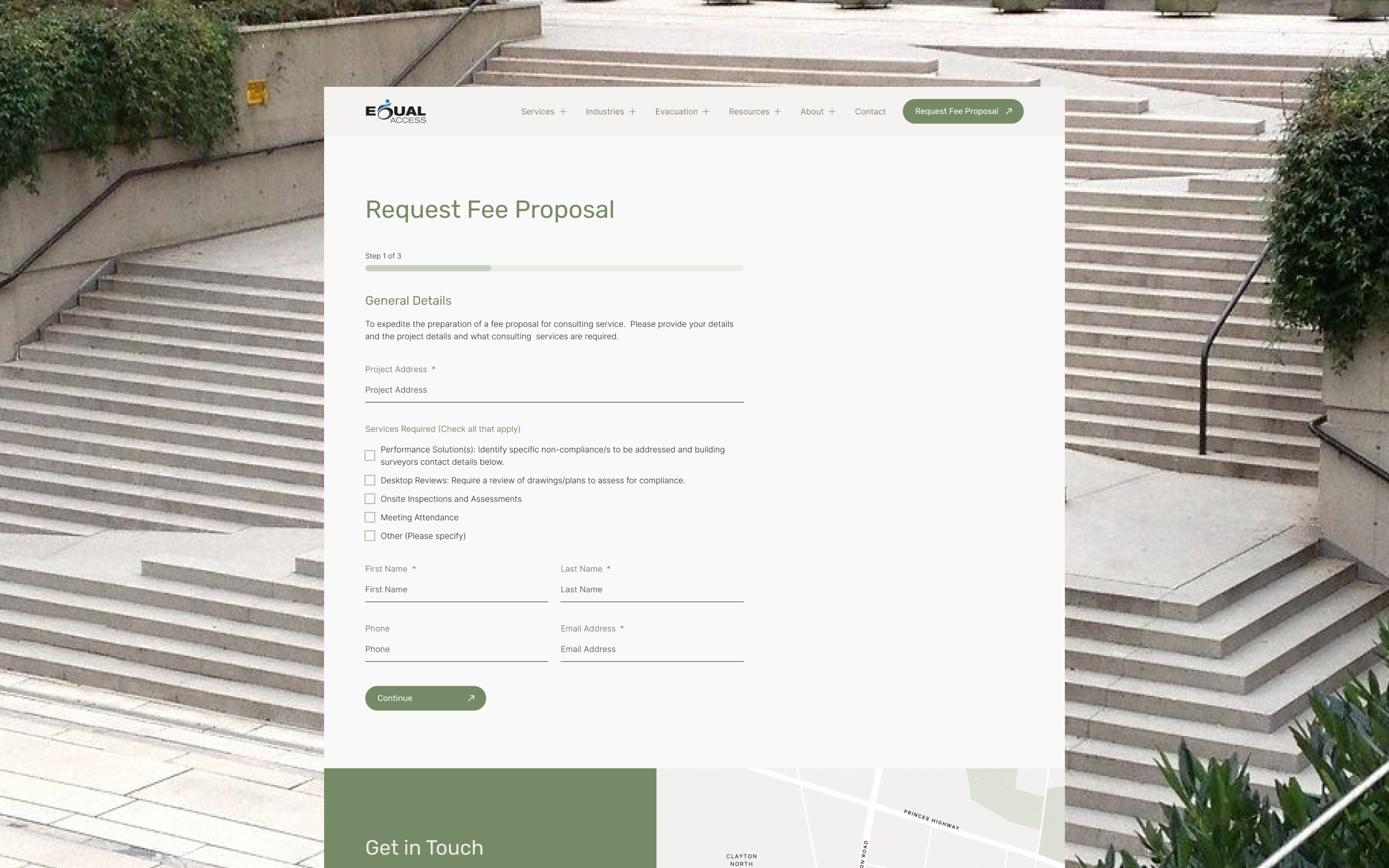 Disability Access Contact Page