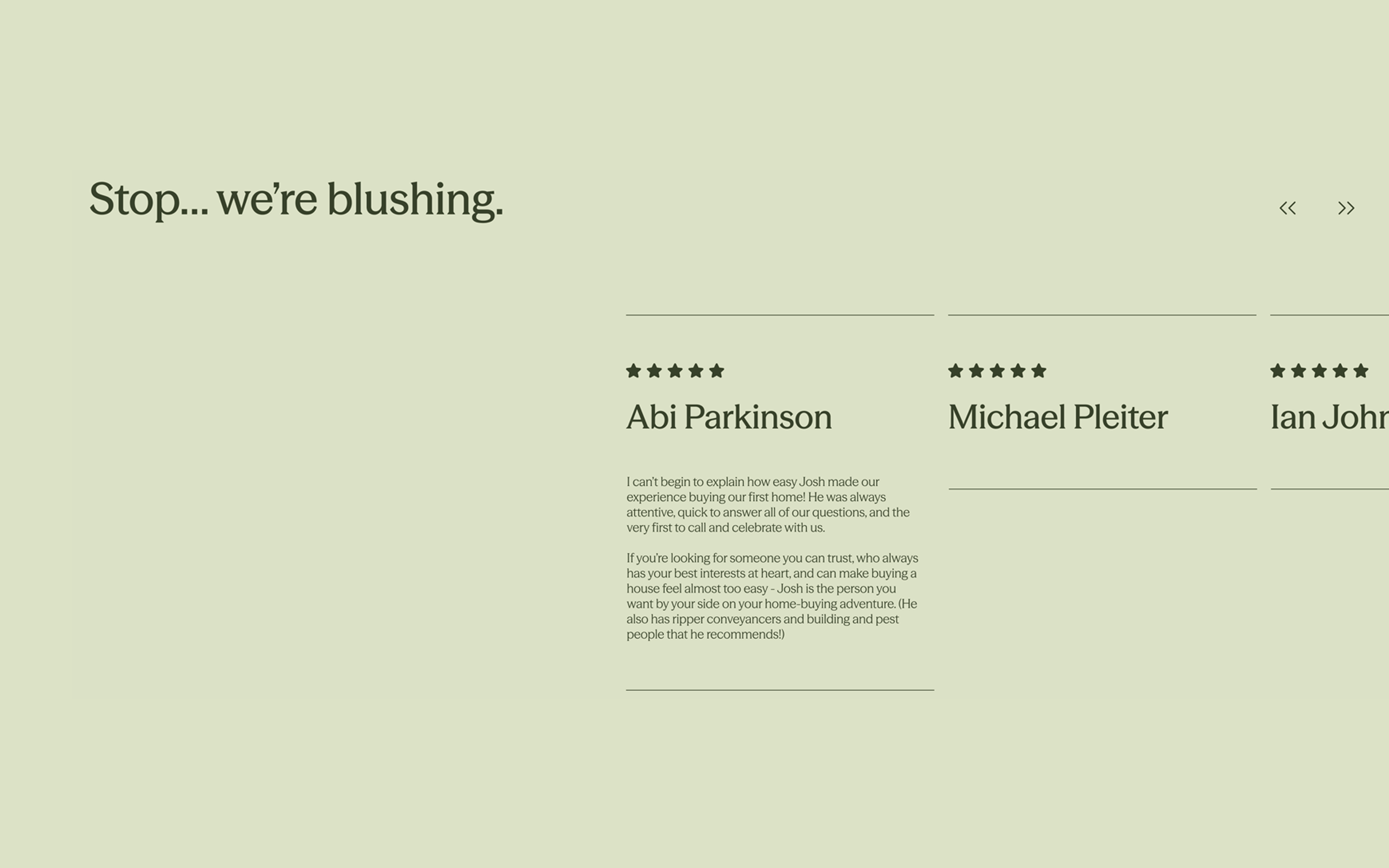Beck McLean Finance Testimonial Section